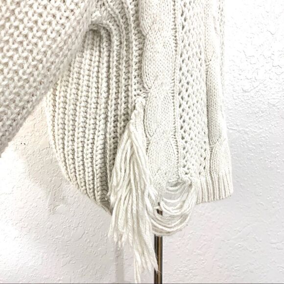 Forever 21 Tan Fringe Trim Mixed-Knit Sweater - Picture 8 of 8